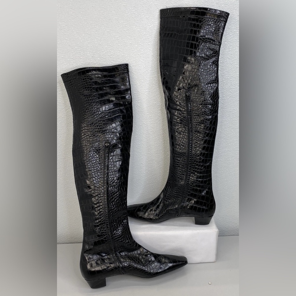 Tom Ford Black Embossed Leather Boots